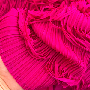 Vestido Largo Elegante con Pliegues, Estilo Socialité, Manga Corta, Cuello Redondo, Corte en A, con Flecos - Product Image 6