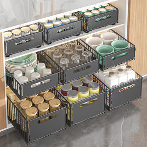 Organizador Extraíble para Fregadero de Cocina Moderno con Cesta Metálica de Dos Niveles para Utensilios de Limpieza y Vajilla, Diseño Sostenible - Product Image 6