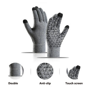 Adult Winter Warm Soft Knitted <b>Touch</b> Screen Windproof Antislip Cycling Full Fingers <b>Gloves</b> - Product Image 6