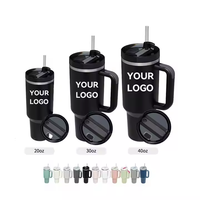 Kustom Logo 20oz 30oz 40oz Tumblr baja tahan karat botol termos cangkir Klasik termos vakum ganda terisolasi untuk kopi