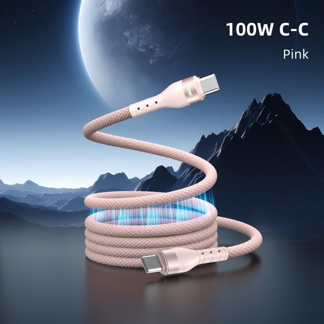New Custom-molded 100W USB-C to USB-C Super-fast Charging Magnetic Data Cable with EMK Chip for iPhone 17 and Samsung