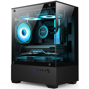 Boîtier <span class=keywords><strong>PC</strong></span> personnalisable MATX <span class=keywords><strong>Gamer</strong></span> tour moyenne avec boîtier d'ordinateur en verre trempé USB3.0 - Product Image 1