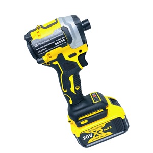 Yellow 300N.m High <b>Torque</b> Cordless Drill Brushless Lithium Impact Screwdriver <b>Set</b> With Two 3.0Ah Li-ion Batteries DW850 - Product Image 3