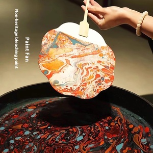 Fully Handmade DIY Lacquer Fan Kit Retro Style Stall Full Drawing Board Natural Pigment Lacquer Plastic Intangible Cultural