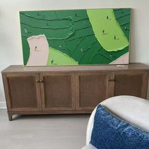 Peinture à l'huile Impasto personnalisée verte sur toile, texture sportive minimaliste, art mural abstrait pour une décoration intérieure apaisante - Product Image 2