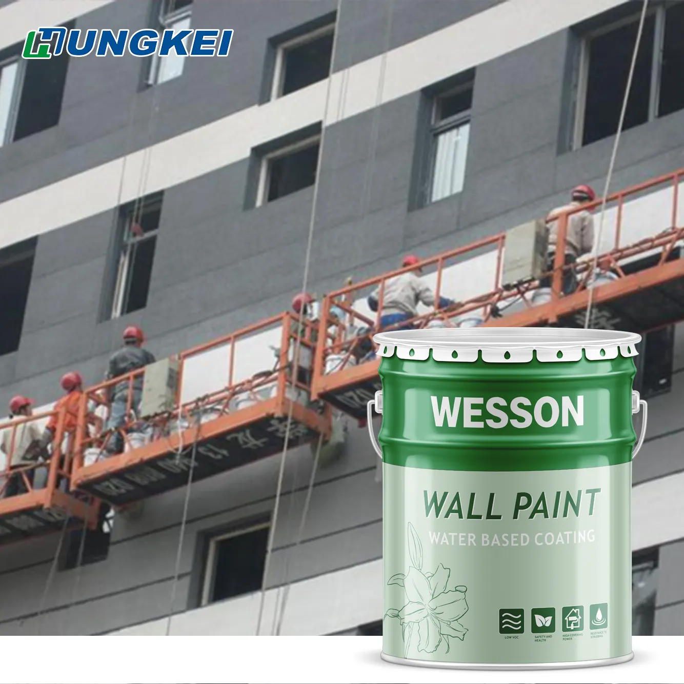 Acrylic Exterior Paint Wall Paint Building Coating Strong Adhesion to Substrate 60um Dry Film Thickness