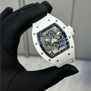 Reloj de pulsera de fibra de carbono, cerámica blanca y caucho, para hombre y mujer, a la moda, para parejas, de negocios - Product Image 1