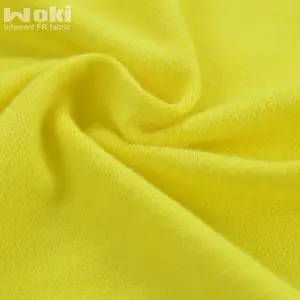 Flame Retardant Modacrylic/Cotton High Vis Yellow Pique Fabric 240gsm For Polo Shirt