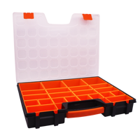 Boîte de rangement pour outils en plastique transparent avec couvercle à vis