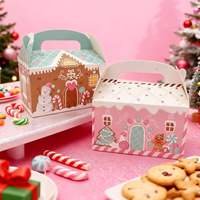 Boîtes personnalisées pour friandises de Noël, boîtes à biscuits en forme de maison en pain d'épices, boîtes cadeaux en carton pour fêtes de Noël