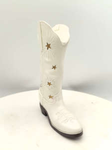 맞춤형 9 인치 키 큰 폴리 레진 카우보이 부츠 화분 꽃병 동상 가정 장식을위한 수제 장식 예술 - Product Image 4