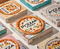 Scatole di Pizza ondulate Kraft marrone resistente per la laminazione lucida da asporto tipo di cartella di spedizione per uso alimentare