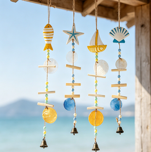 Campanas de Viento Decorativas Art <span class=keywords><strong>Deco</strong></span> con Forma de Estrella de Mar 3D, Decoración para el Hogar de Pascua, Hechas a Mano y Ecológicas, para Colgar en la Sala de Estar - Product Image 1
