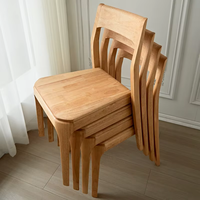 Chaise de salle à manger légère, luxueuse, moderne et minimaliste, avec dossier, en bois, pour hôtel, bar, cuisine, banquet, café, maison de loisirs