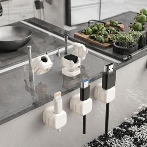 Clips magnétiques pour câbles, lot de 6, organisateurs de câbles détachables avec base adhésive pour la gestion des câbles sur le bureau et en cuisine - Product Image 3