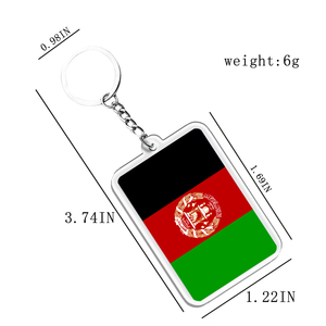 Porte-clés national rectangulaire personnalisé en gros porte-clés afghanistan pendentifs souvenir matériel acrylique - Product Image 5