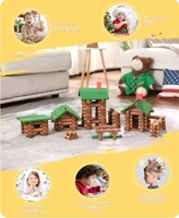 Ensemble de cabane en rondins en bois jouet de maison de construction pour les tout-petits Kit de Construction STEM classique Compatible avec Lincoln Log