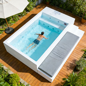 Piscine familiale de jardin, spa, bain froid, baignoire en fibre de verre hors sol, chaises longues, résistant aux UV/à la corrosion, capacité personnalisée - Product Image 1