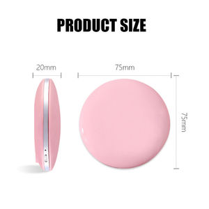 Miroir de maquillage LED avec lumière, compact, portable, pliable, miroir cosmétique de voyage rechargeable, miroir rond éclairé, mini miroir - Product Image 2