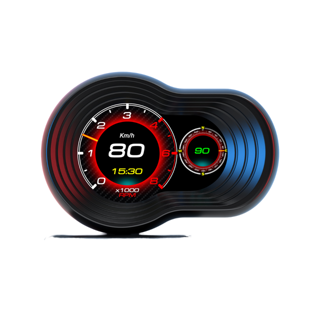F9 Portable Windshield HUD OBD LCD Multifunctional In-car Display Car Modification Head-Up Display Speed Clock TFT Digital Gauge