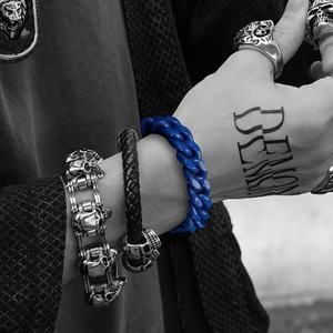 Pulseras Cubanas Esmaltadas en Azul/Verde/Rojo, Acero Inoxidable para Hombre, Accesorios de Joyería Únicos, Gran Venta 2024 - Product Image 5