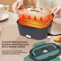 Elektrische grenzüberschreitende Haushalts-Lunchbox, fahrzeugkompatibel, wasserloser Edelstahl-Innentopf hält Speisen warm, erhitzt Mahlzeiten