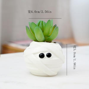 Petit pot de fleurs en céramique sur le thème d'Halloween pour plantes succulentes et plantes momies, nouvel ornement de jardin, balcon, vase de table - Product Image 6