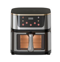Freidora de Aire de Acero Inoxidable de 8L, Diseño Moderno y Fácil de Limpiar, 1400W, Imagen a Color, 10 Menús, Pantalla Táctil, 80-220V ° Freidora de Aire Digital C