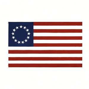 Bandera Impermeable Personalizada de Fábrica de 3x5 Pies, 100% Poliéster, Bandera Histórica Americana de Betsy Ross con 13 Estrellas para el Día de la Independencia - Product Image 1