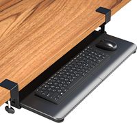 Support de clavier coulissant moderne en métal, extensible, à fixation par pince en C, grand format, stable, idéal pour hôtels, écoles et vente en gros