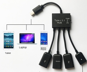 Nhà máy cung cấp trực tiếp Type-C OTG một kéo bốn-<span class=keywords><strong>usb</strong></span> <span class=keywords><strong>2</strong></span>.<span class=keywords><strong>0</strong></span> <span class=keywords><strong>HUB</strong></span> với cổng cung cấp điện cho điện thoại di động & máy tính bảng trong kho - Product Image 6