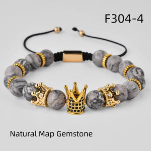 F304 الحرة شعار صغير موك طاقة الشفاء الحجر الطبيعي الأحمر أحجار كريمة عين النمر الخرز قابل للتعديل سوار الرجال - Product Image 5