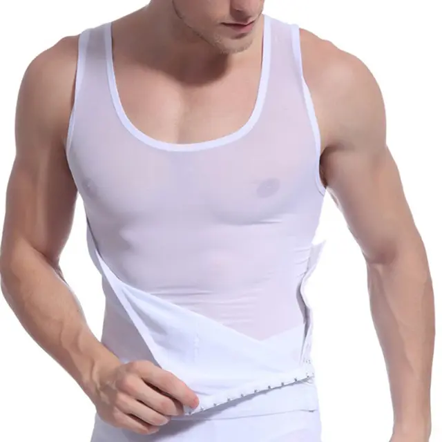 Vita Trainer Muscle Girdle Shirt uomo dimagrante Body Shaper Tummy Vest Mesh Chain corsetto correzione addome canotta