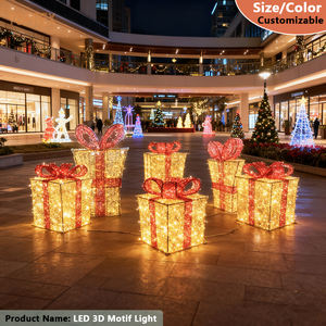 Lumière LED en forme de boîte cadeau de grande taille, imperméable, pour l'extérieur, pour la décoration de paysage, Noël, Nouvel An, vacances - Product Image 4