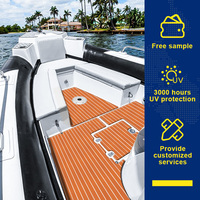 Brown White Strip EVA Foam Boat Decking Revêtement de sol marin imperméable Yacht Revêtement de sol extérieur moderne en teck brossé