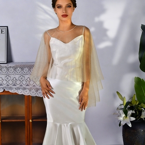 YouLaPan VG75-CP Robe bustier transparente en polyester/nylon pour <span class=keywords><strong>femme</strong></span>, style châle court, motif étoilé - Product Image 1