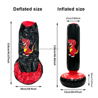 Sac de frappe gonflable en gros pour enfants, sac de boxe dinosaure gonflable, tour de frappe gonflable sur pied pour l'entraînement des enfants