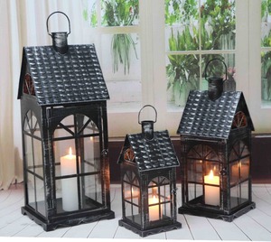Forma de Casa venta al por mayor chino Palacio de metal vela linterna - Product Image 2