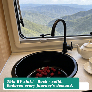 JDA Bassin Unique Bol Noir SS304 RV Évier de Cuisine pour RV Caravane <span class=keywords><strong>Camping</strong></span>-<span class=keywords><strong>Car</strong></span> Camper Bateau Yacht - Product Image 3