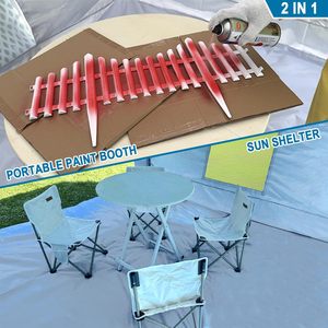 บูธพ่นสีขาวแบบพกพากันน้ำ10X10X9FT สีขาวกรอบเหล็กเดี่ยว2ชิ้นตัวกรองอากาศกันฝนจัดแสดงในงานแสดงสินค้า - Product Image 2