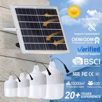 Ampoule LED de camping d'urgence à haute luminosité 100W 200W 300W, batterie au lithium, IP65, télécommande, garantie 5 ans, 6000K, lumière du jour
