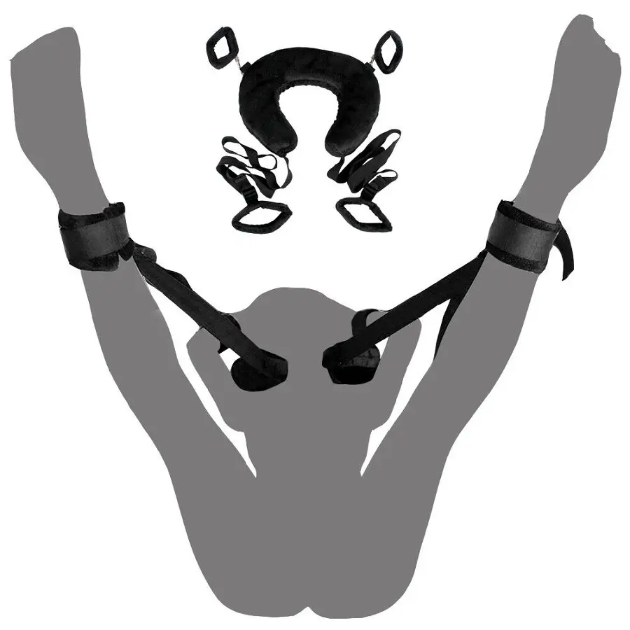 HM Pillow for Sex Position with Handcuffs for Arms and Legs Straps Sex Game Fetish BDSM Bondage Gear Sex Toys