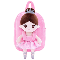 Sac à dos unisexe en coton PP, design dessin animé, avec poupée ballerine en peluche super douce à corps séparé, personnalisable ODM/OEM