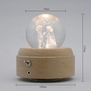 Caja de música de bola de cristal 3D de diseño moderno con luz de noche de bola de cristal 3D proyectada - Product Image 6