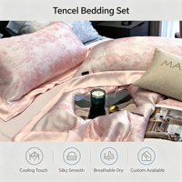 Ensemble de draps en Tencel Lyocell 100% OEKO-TEX, ensemble de literie, ensemble de couette king size