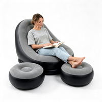 Canapé gonflable moderne et portable, transfrontalier, inclinable et pliable avec repose-pieds, en velours pour l'extérieur