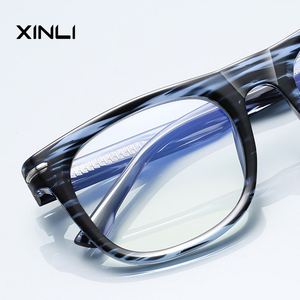 Montures de lunettes optiques pour hommes XINLI à motif rayé, tendance 2200, anti-lumière bleue, en TR90 - Product Image 2