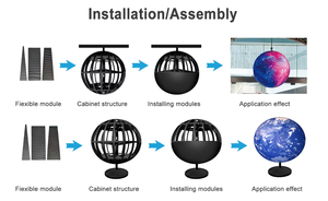Mới nhất Đầy đủ màu sắc toàn Cầu Led Video màn hình hình cầu tùy chỉnh bất kỳ kích thước hình cầu 360 độ bóng LED hiển thị - Product Image 5