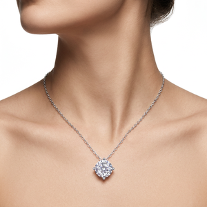 Collar de Moissanita VVS1 de 6.5mm y 1.0ct, Corte Clásico, Chapado en Oro sobre Plata de Ley 925, para Novia, Novedad al por Mayor - Product Image 3
