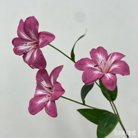3-köpfige Taglilie Seidenblumen Künstliche 3D-gedruckte Blumen Anpassbare Farbe für Hochzeit Heimdekoration Party Hintergrund Fotografie-Requisiten